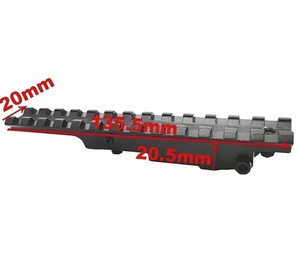 Base di Montaggio per Ottica da Caccia, Nera Opaca in Lega di Alluminio, per Adattatore di Fissaggio da 20 mm - Product Image 4