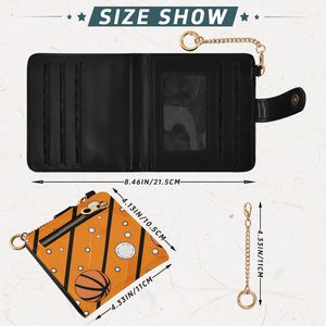 Women's Mini Chain <b>Wallet</b> with Key Ring - Fashionable Bifold Card Holder with Snap Button, Small Hanging Purse for Daily Use - Product Image 3