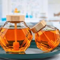 Pot en verre pour miel, design innovant, pot en verre sphérique