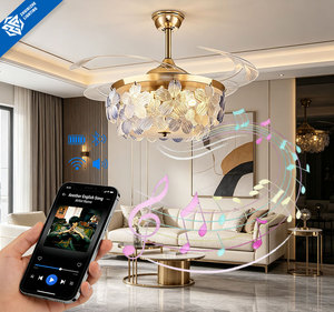 Ventilatore da Soffitto con Lampadario in Cristallo Stile Francese, Dimmerabile a 3 Colori, LED Intelligente con Telecomando, 6 Velocità Silenziose, Moderno 4 - Product Image 1