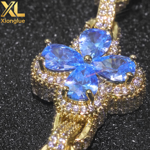 Collar de Cadena con Cuentas de Trébol de Cuatro Hojas de 10 mm para Hombre, Estilo Hip Hop, Joyería de Boda Personalizable, Accesorio de Pulsera, 100% - Product Image 5