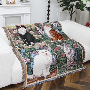 Manta Jacquard de Suministro Directo de Fábrica, MOQ 1 Pieza, Manta Decorativa para el <span class=keywords><strong>Hogar</strong></span> con Diseño de Animales, Tapiz Portátil - Product Image 2