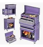 Chariot à outils en acier violet avec système de verrouillage à 5 tiroirs Roues d'atelier universelles Chariot à outils de garage personnalisable avec support OEM