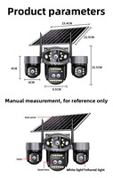 Vente directe d'usine, caméra solaire WiFi PTZ sans fil, étanche IP66, audio bidirectionnel, sécurité extérieure, caméra CCTV solaire avec carte SIM 4G
