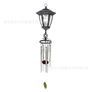 Solar Aluminum Wind Chime <b>Led</b> Outdoor Hanging Garden <b>Light</b> With <b>Light</b> <b>Sensor</b> Mono Si Cell - Product Image 3