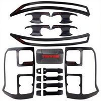 Kits de couverture de carrosserie noir mat décoration couvercle de lumière de réglage garniture garnitures Protection pour 2024 Mitsubishi Triton L200 accessoires