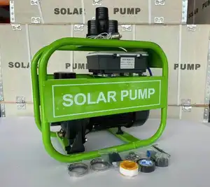 Bomba de agua CC de superficie solar de 2hp y 1500W, impulsor de cobre, salida de agua de 3 pulgadas, bomba de agua solar de tierra sin escobillas centrífuga para Río