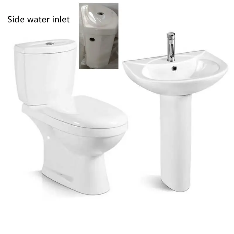 Günstige Afrika Washdown 250mm Parma Seite Wasser einlass Spülung zweiteilige WC Toilette für Benin Cotonou, Mali Markt