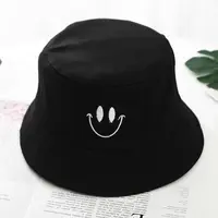 Chapéu de balde com dois lados, chapéu de balde sorridente unissex, moda hip hop, gorro feminino de verão