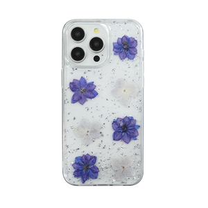 Funda Magnética Transparente con Flores Secas Reales y Brillantina para iPhone 15 Pro Max 14 13 12, Funda de Lujo para Teléfono - Product Image 4