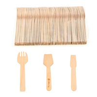 Cuillères en bois jetables à finition lisse, sans éclats, en bouleau naturel, pour la boîte à lunch scolaire, le bureau ou la salle de pause