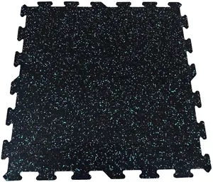 0.6'' Thick Rubber Interlocking Tiles for Gym Flooring 19'' X 19'' Heavy Duty Pro Safety Shock Absorbent Rubber Floor Tile