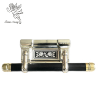 Poignée de barre pivotante pour cercueil, en alliage de zinc, motif floral rose, style baroque, pour quincaillerie funéraire, vente en gros usine