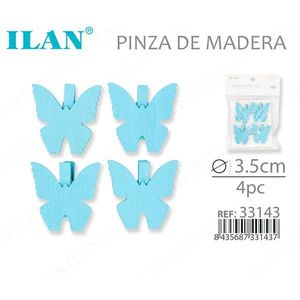 ILAN Mollette in Legno a Forma di Farfalla 3,5cm 4 Pezzi per Fermagli da Abbigliamento - Product Image 3