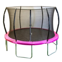 Trampolín de nuevo diseño de alta calidad de 8 pies con carcasa de acero con materiales plásticos de espuma de polipropileno y PVC para niños y niñas