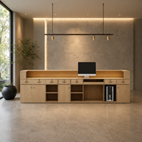 Bureau d'accueil de style Wabi Sabi japonais moderne, design en forme de montagne, adapté à la personnalisation OEM/ODM pour les maisons de thé de station balnéaire