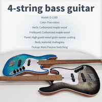 Factory Customization Polished Veneer Panel Bass Guitar White 4 Strings Electric Bass Guitar Bajo Electrico