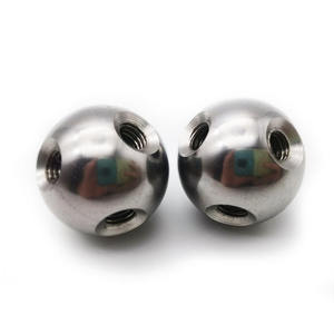 Bola Roscada de Acero Cromado <span class=keywords><strong>Trima</strong></span> de 20mm 25mm M6 M8 con Seis Orificios, Bola Pulida Roscada para Conexión de Vitrinas HRC50-62 - Product Image 4