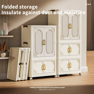 <span class=keywords><strong>Armadio</strong></span> Guardaroba Pieghevole in Plastica a Più Livelli con Doppia Anta <span class=keywords><strong>per</strong></span> Camera da Letto <span class=keywords><strong>per</strong></span> Bambini e Soggiorno - Product Image 5