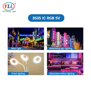 LEDs adressables 5V à contrôle individuel monopoint 3535 avec puce IC intégrée, puce LED <span class=keywords><strong>SMD</strong></span> Y+W 0,2W, LED pixel à effet de poursuite - Product Image 5