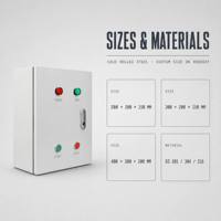 Boîtier de distribution électrique en acier inoxydable IP66, panneau de commande mural