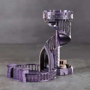 DND arazi minyatürleri için sıcak satış Dungeons and Dragons Polyhedron reçine zar kulesi