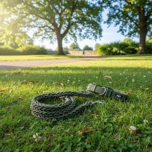 สายจูงสุนัขแบบถักไนลอนและปลอกคอสุนัขแบบปรับได้อุปกรณ์เสริมสำหรับสัตว์เลี้ยงเชือกพาราคอร์ดที่แข็งแรงทนทาน - Product Image 5