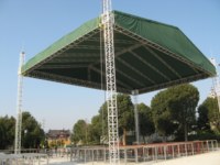 Sistema de Truss para DJ, de Aluminio, Plateado, Diseño Modular de Líneas Cuadradas, Instalación Rápida, para Escenarios de Eventos