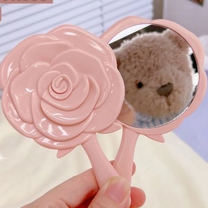 Vente en gros paquet de miroirs en plastique vintage miroir de maquillage à main de beauté mini miroir de voyage en forme de rose pour le maquillage - Product Image 2