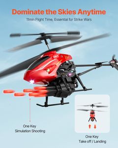 Helicóptero DWI Dowellin <span class=keywords><strong>RC</strong></span>, helicóptero de control remoto volador de 2,4 GHz con modo de disparo, retención de altitud, despegue/aterrizaje de una tecla
