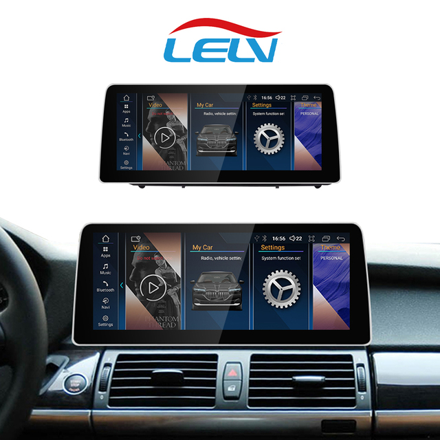 LELV 12.3" Android 14 Car Audio Auto Radio for Player Built-in GPS 8GB /WiFi Touchscreen for BMW X5/X6 E70/E71 2007-2014
