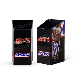 Corrugated Paper Square Display Retail Cardboard Dump Bins For Chocolate Display Supermarket Promotion
