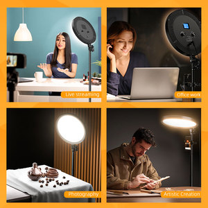 Thay đổi độ sáng vòng ánh sáng với đứng điện thoại chủ từ xa toàn màn hình LED chiếu sáng cho trang điểm nhiếp ảnh <span class=keywords><strong>Studio</strong></span> cắt tóc live streaming - Product Image 2