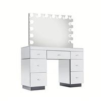 Table de toilette moderne en bois massif et acier inoxydable avec miroir, réglable en hauteur, pour chambre et salon – Meilleures ventes à prix réduit