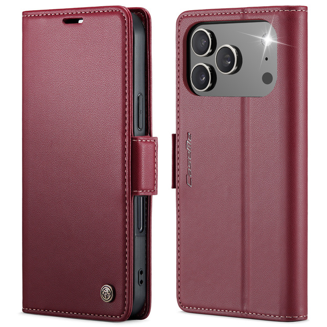 Luxury PU Leather Magnetic Flip Card Slot Wallet Mobile Phone Case for iPhone 18 17 16 15 14 13 12 11 Pro Max