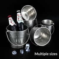 Ember Es Batu Portabel Komersial Desain Minimalis Modern Bahan Stainless Steel Tebal untuk Bir Anggur Merah