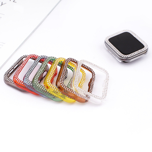 Lusso Bling doppio diamante copertura orologio cassa 40mm 44mm custodia di protezione PC per <span class=keywords><strong>Apple</strong></span> <span class=keywords><strong>I</strong></span> <span class=keywords><strong>Watch</strong></span> 4/5/6/<span class=keywords><strong>SE</strong></span> - Product Image 4