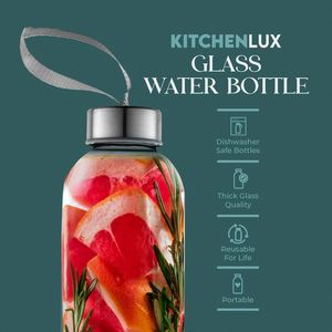 Bouteille d'eau en verre personnalisée avec logo par sublimation, capacité de 10 oz à 34 oz, sans BPA, écologique, anti-fuite, compatible micro-ondes et lave-vaisselle - Product Image 2