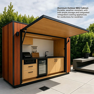 Ensemble de cuisine extérieure YardLux <span class=keywords><strong>BBQ</strong></span> Shed - Aluminium écologique <span class=keywords><strong>portable</strong></span>, comprend une cuisine, un barbecue, un grill de porte-bagages, durable pour l'extérieur - Product Image 4