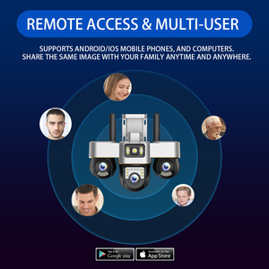 كاميرا أمان لاسلكية V380pro بثلاث عدسات وثلاث شاشات تعمل بتقنية 4G LTE مع خاصية التحكم عن بعد، كاميرا خارجية بدقة 6 ميجابكسل و3K مع إنذار للحركة ورؤية ليلية ومقاومة للماء IP66 - Product Image 5