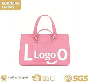 Sac de plage d'été en tricot pour femme, sac fourre-tout à bandoulière en toile jacquard, grand sac à main avec fermeture éclair, LOGO personnalisé - Product Image 1