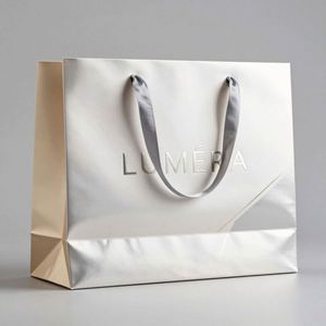 Custom Luxury White Cardboard Tote <b>Bags</b> with High-end Handheld Design and Personalized Options - Product Image 3