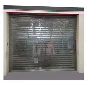 Chống đạn nhựa trong suốt cuộn lên cửa Hướng dẫn sử dụng rõ ràng PVC con lăn màn trập cửa thép không gỉ cán đầu cửa giá rẻ