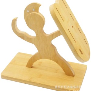 Wooden Human Shaped Knife Holder Solid Wood Kitchen Knife Storage Rack Creative Style <b>Desktop</b> <b>Shelf</b> - Product Image 5