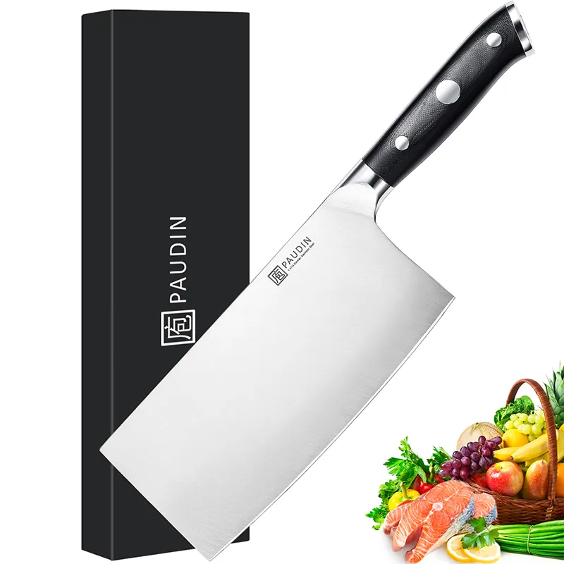 Cozinha Chef Faca Carne Açougueiro Faca Alemão Aço Inoxidável Chinês Cutelo G10 Handle Alta Qualidade 7 polegadas