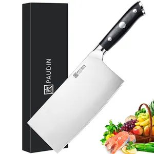 Kitchen Chef Knife Meat Butcher Knife German Stainless Steel Chinese Cleaver G10 Handle High Quality 7-inch