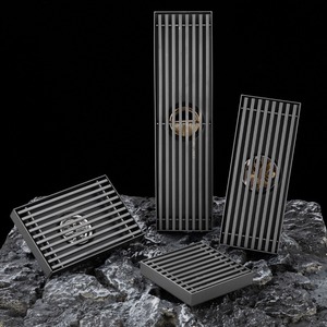 Phong Cách Hiện Đại 80Mm Thép Không Gỉ Phòng Tắm Vòi Hoa Sen Brass Cống Màu Đen Chống Mùi Sàn Cống Gạch Chèn Đánh Bóng Kim Loại Chất Thải - Product Image 2