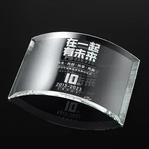 Trophée en verre cristal personnalisé <span class=keywords><strong>Plaque</strong></span> en verre incurvé pour cadeau souvenir - Product Image 5