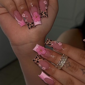 <span class=keywords><strong>Uñas</strong></span> Postizas de Lujo con Estampado de Leopardo y Logotipo Personalizado, 100 Estilos, <span class=keywords><strong>Uñas</strong></span> Acrílicas <span class=keywords><strong>Largas</strong></span> Tipo Ataúd, <span class=keywords><strong>Francesas</strong></span>, Cobertura Completa, Marca Privada - Product Image 1