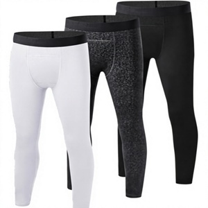 Leggings de compression imprimés pour hommes, longueur intégrale, avec cordon de serrage, en polyester et élasthanne, pour le sport et la gym, fabriqués par un fabricant professionnel. - Product Image 3